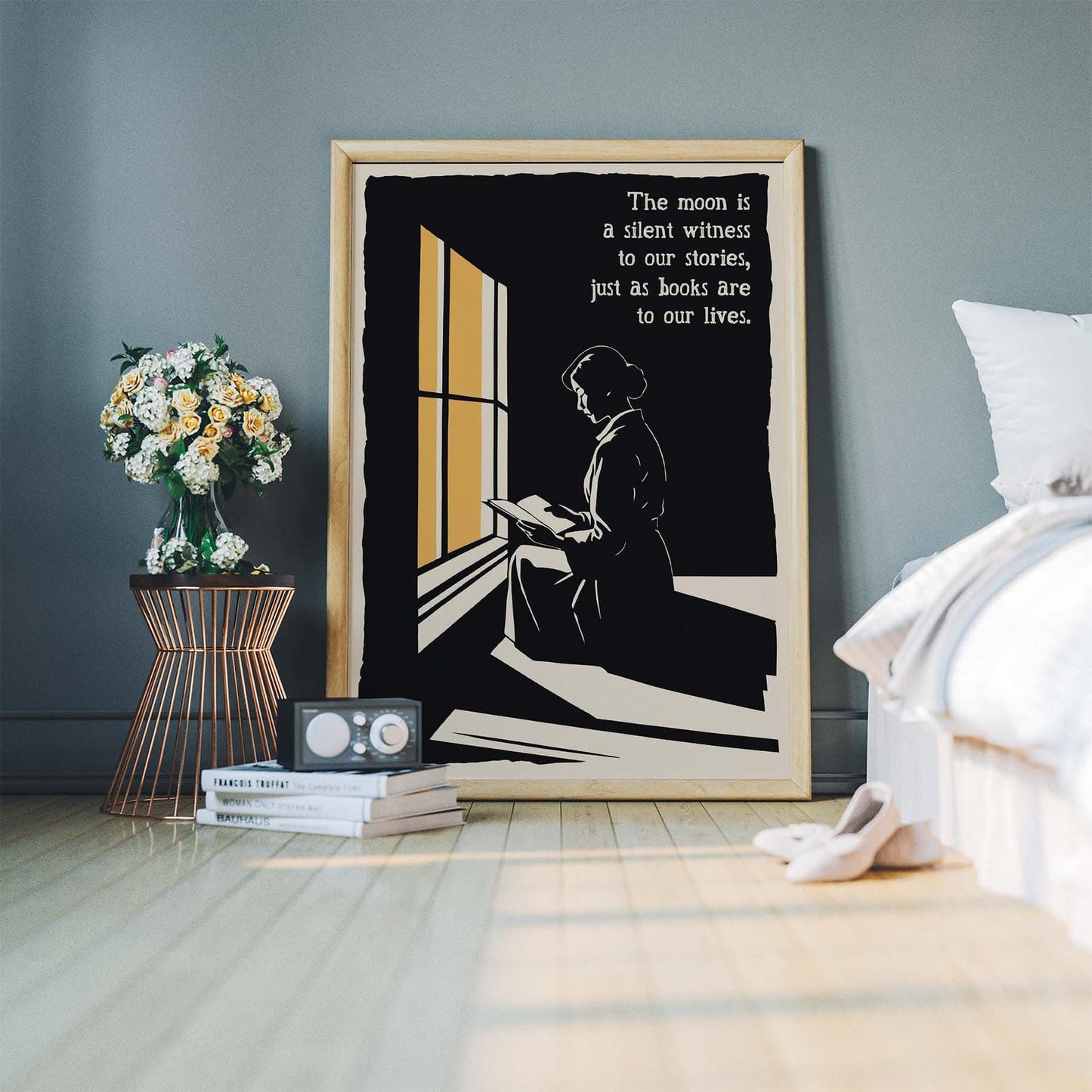 Moonlit Reading Nook Poster Print