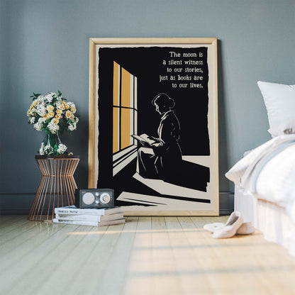 Moonlit Reading Nook Poster Print