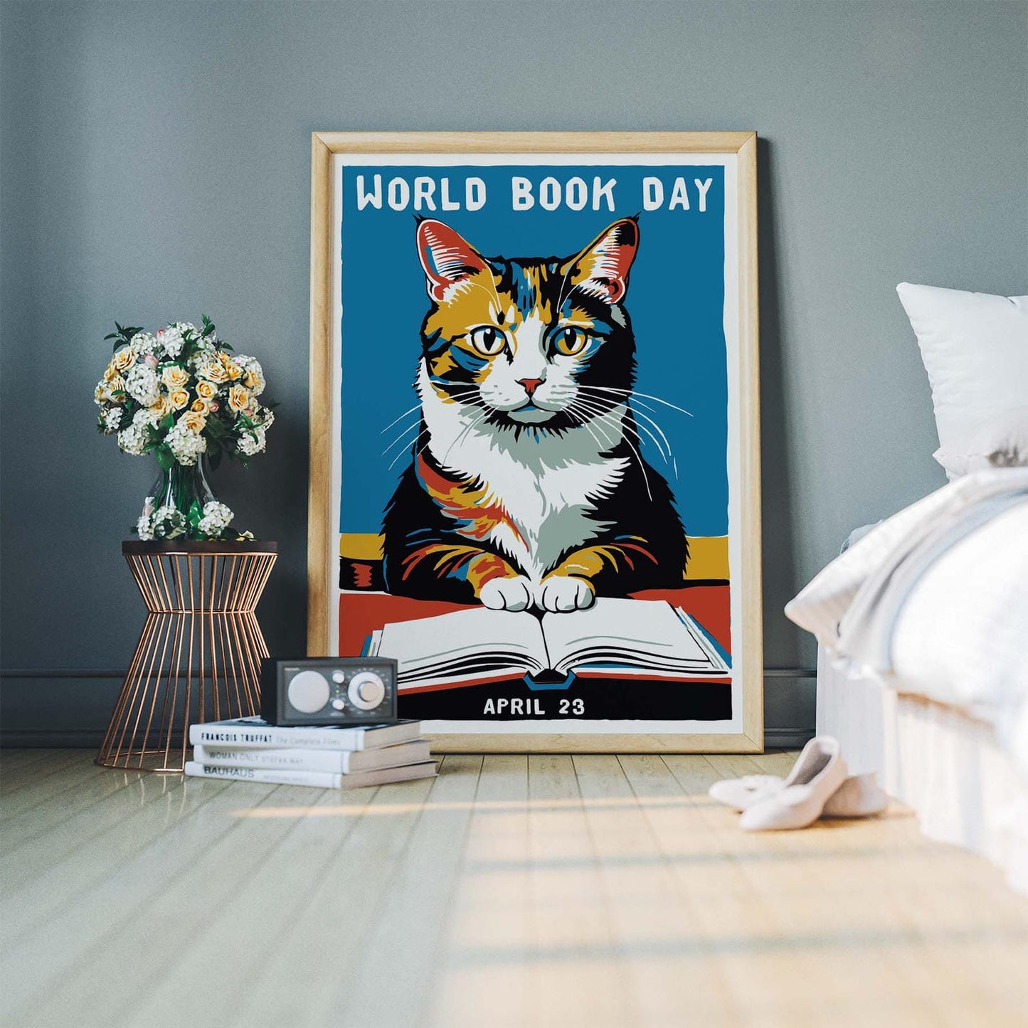 World Book Day Cat Poster Print