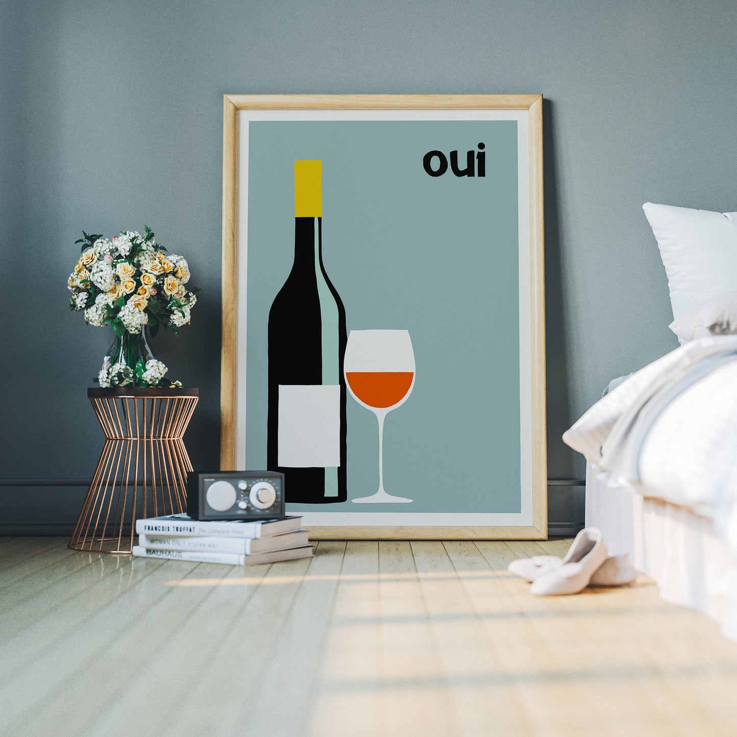 Oui Cute Wine Poster