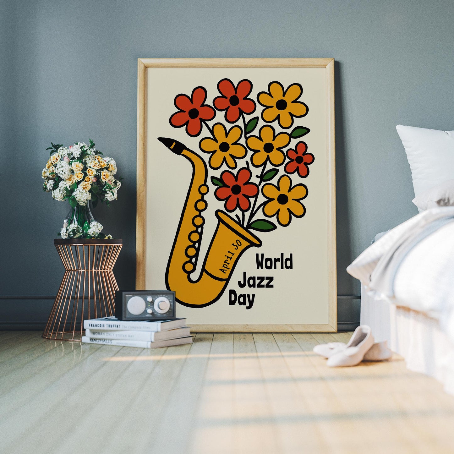 Jazz Bloom Sax Poster