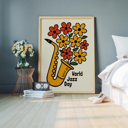 Jazz Bloom Sax Poster