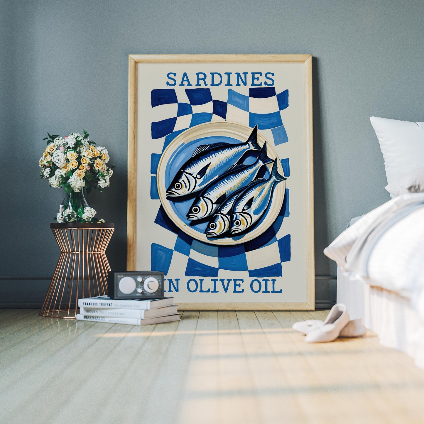 Sardines in Olive Oil Retro Poster