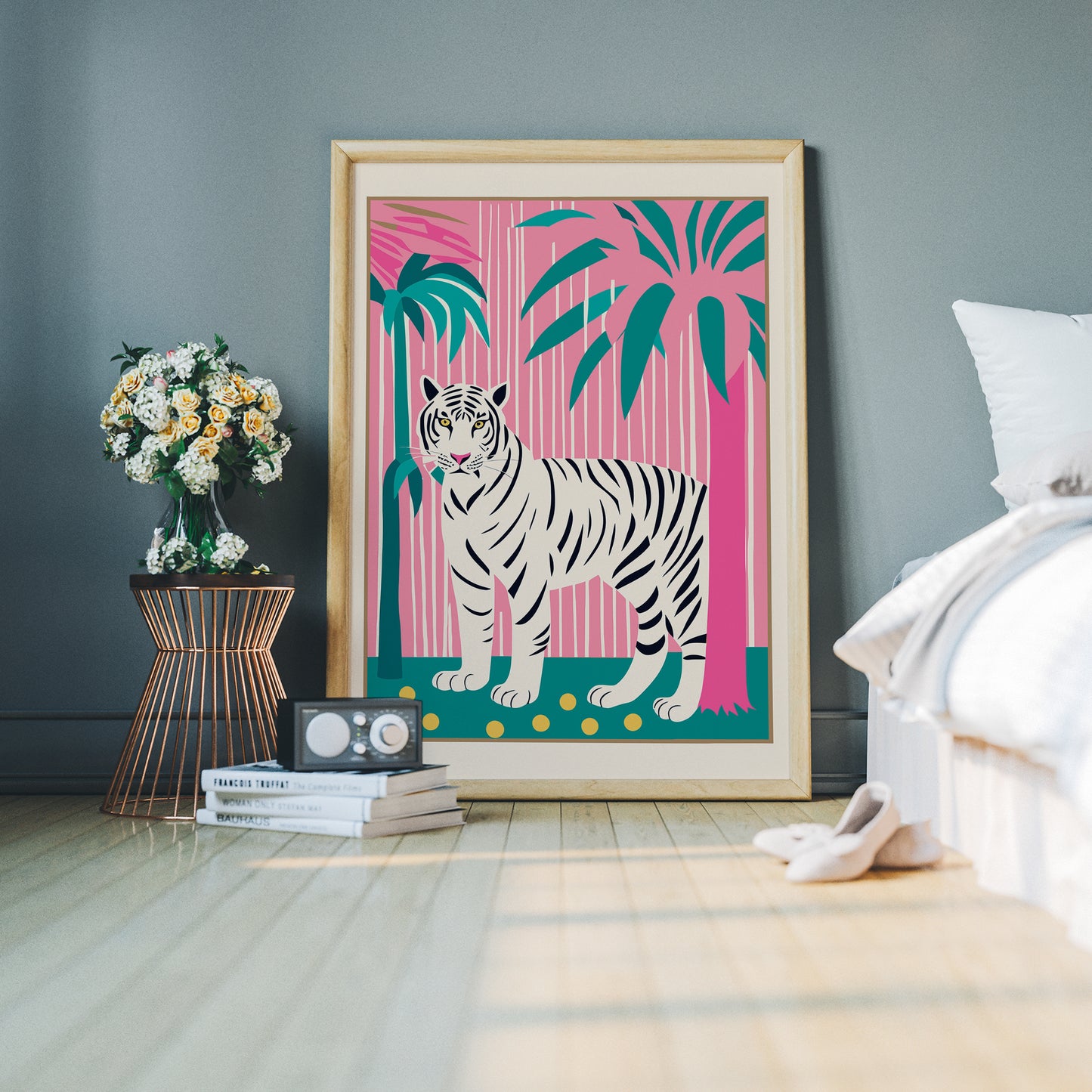 Cozy White Panther Art Print