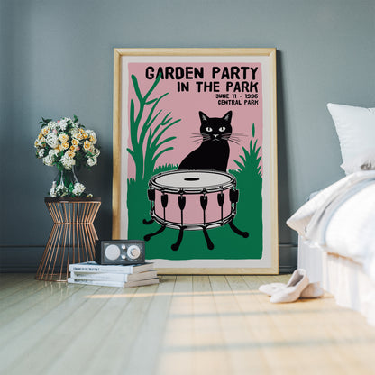 Garden Party in the Park 1996 Cat Drum Poster