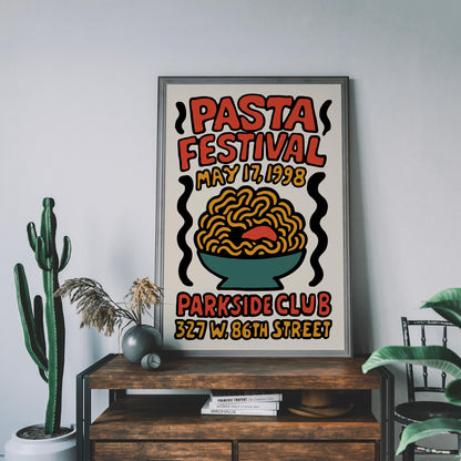 Vintage Pasta Festival Poster Wall Art
