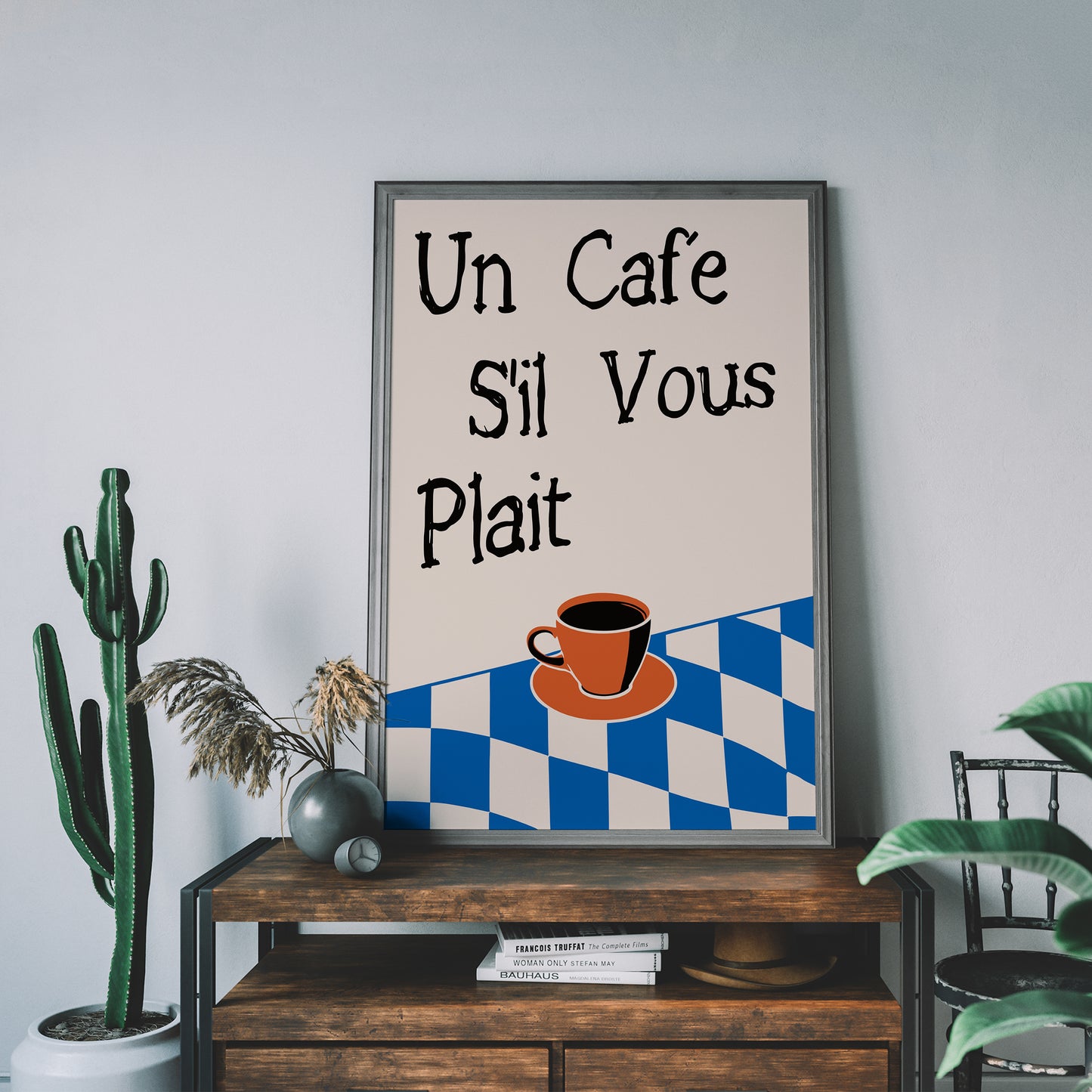 French Coffee Quote Poster