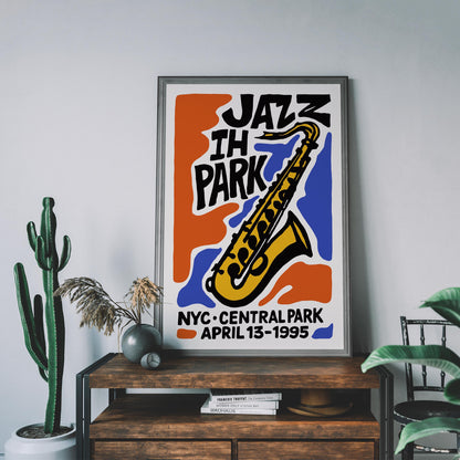 Jazz in the Park Sax Poster