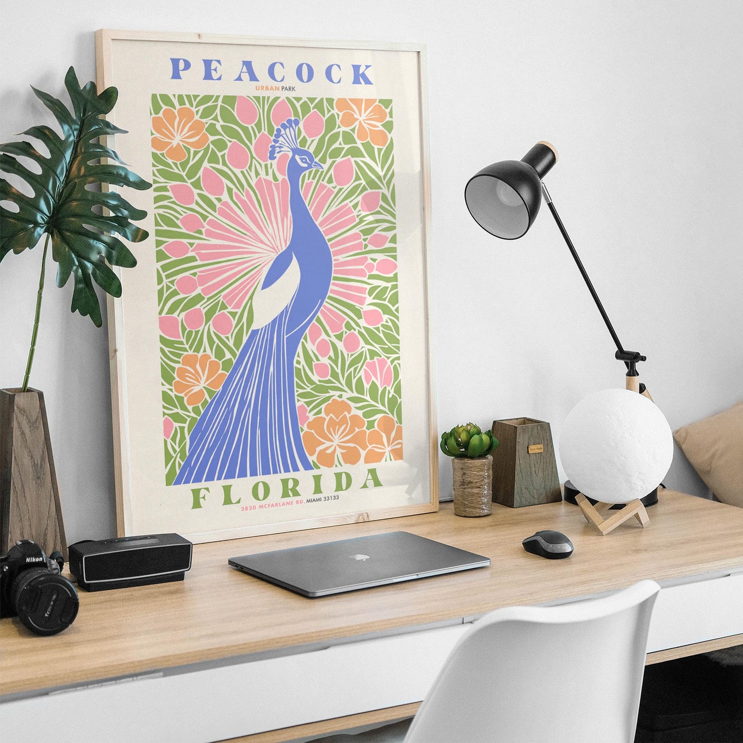 Peacock Urban Park Florida Poster