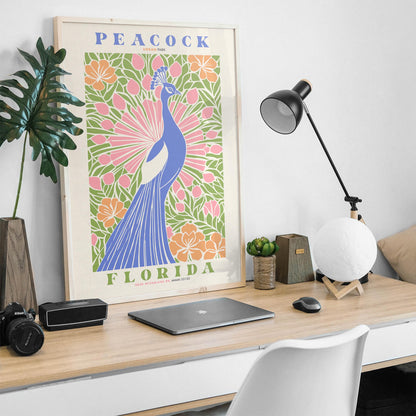 Peacock Urban Park Florida Poster