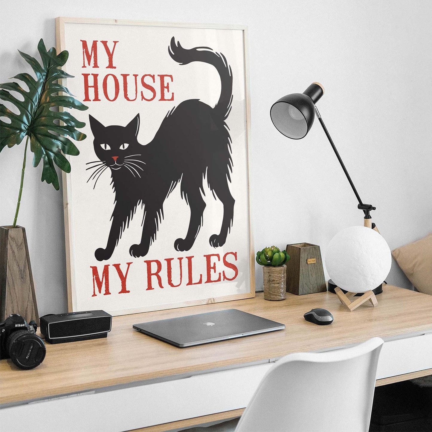 My House My Rules Cat Poster for Entryway