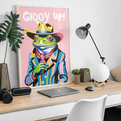Giddy Up Cowboy Frog Poster