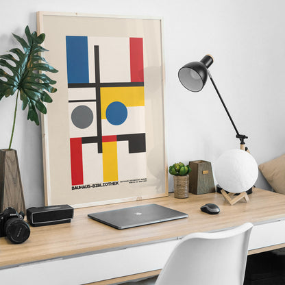 Minimalist Bauhaus Library Wall Art
