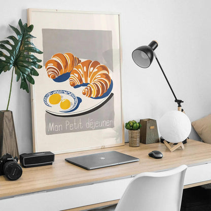 French Breakfast Croissant Poster