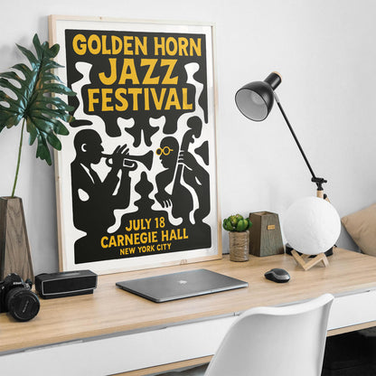Retro Jazz Festival Poster Print