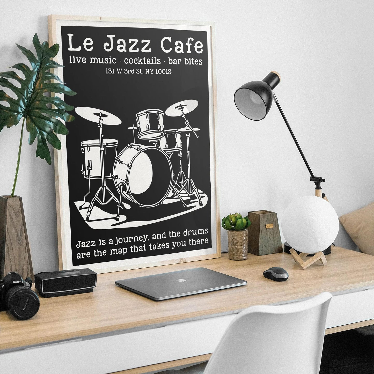 Le Jazz Cafe Black and White Poster