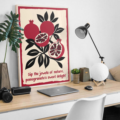 Pomegranate Delight Vintage Poster