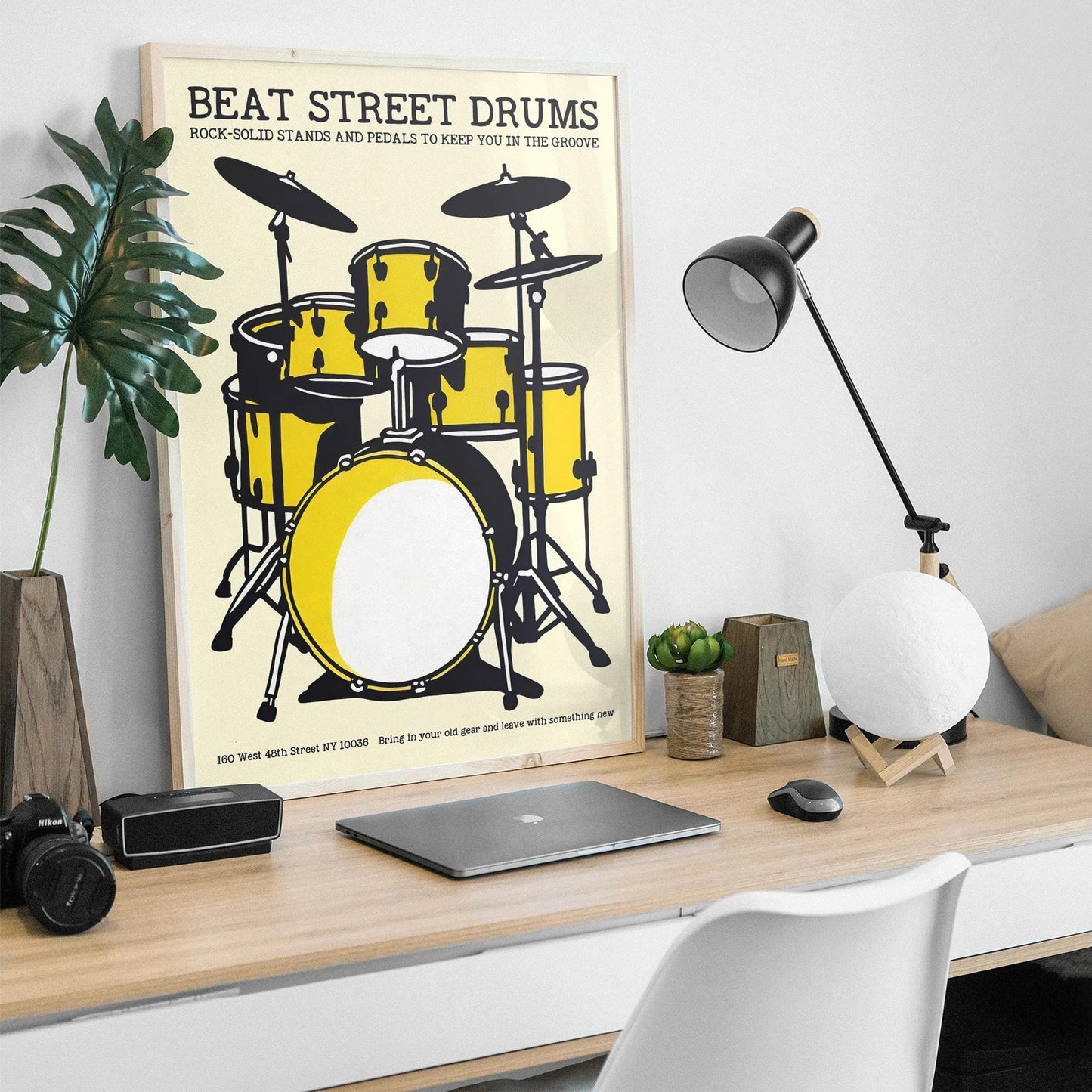 Bold Yellow Drum Kit Art Print
