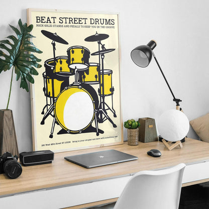 Bold Yellow Drum Kit Art Print
