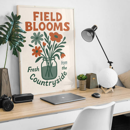 Field Blooms Country Flowers Poster