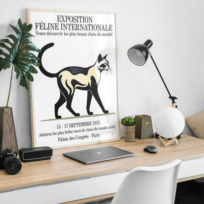 Vintage Paris Cat Exhibition Poster