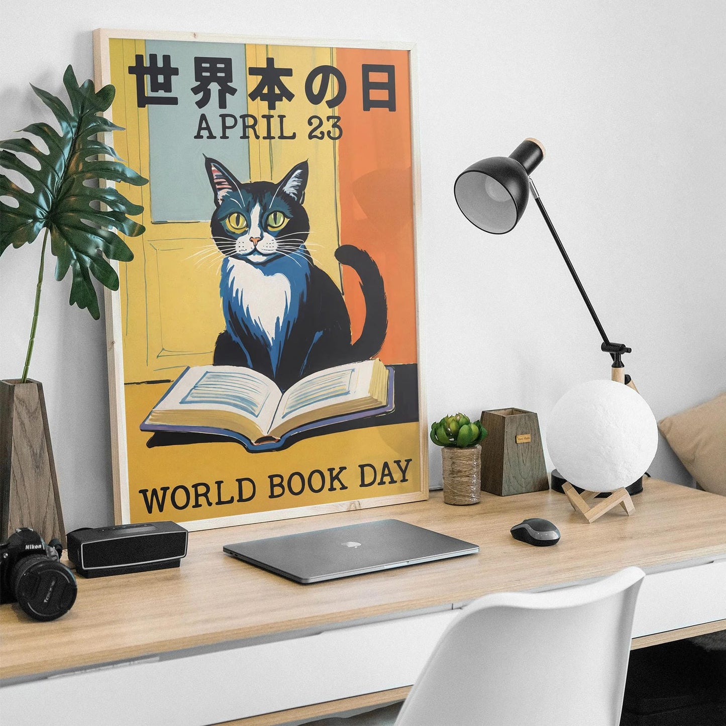 World Book Day Retro Cat Poster