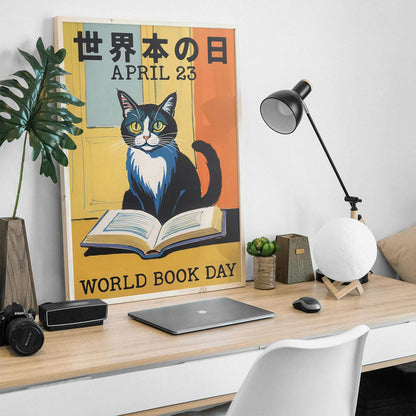 World Book Day Retro Cat Poster