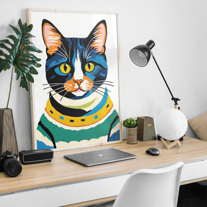 Cat in Sweater Art Poster