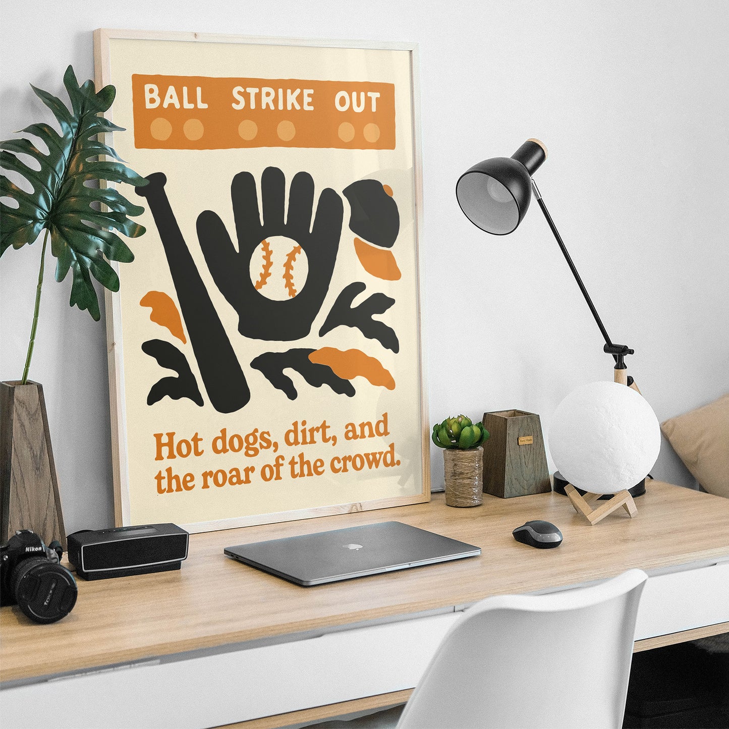 Ball Strike Out Baseball Poster