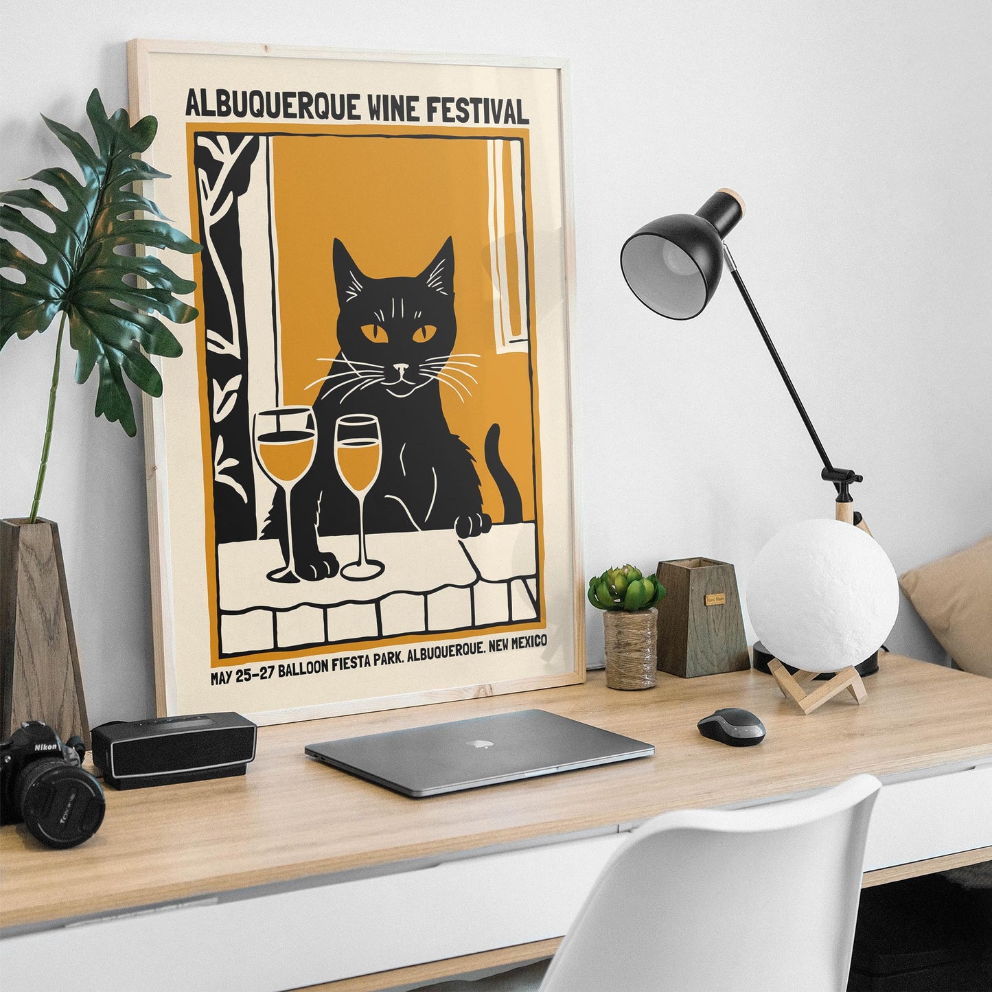 Wine Cat Poster Print