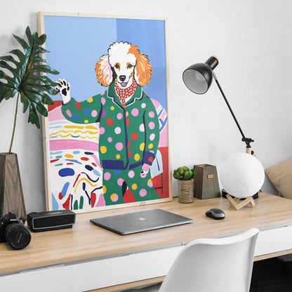 Poodle in Pajamas Poster Print
