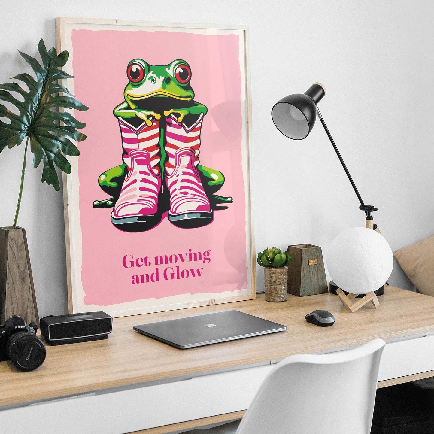 Get Moving Frog Wall Art Poster