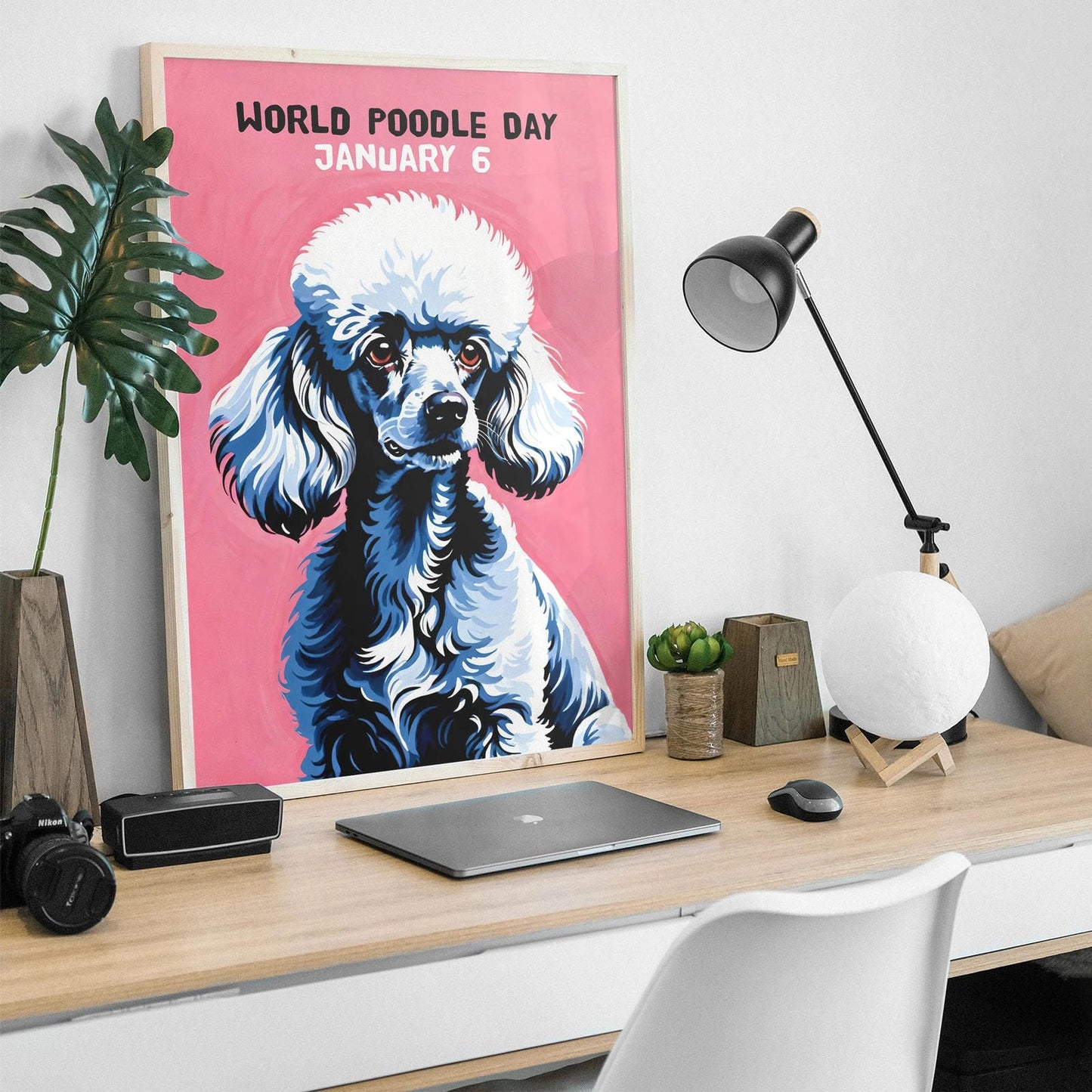 World Poodle Day Pink Wall Art