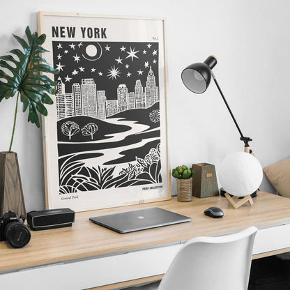 NYC Central Park Black & White Wall Art