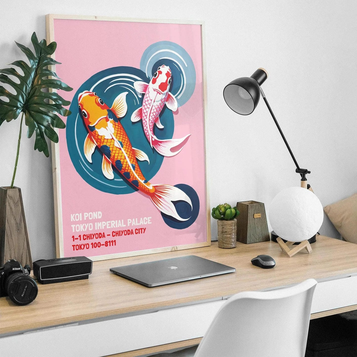 Tokyo Koi Fish Pond Art Print