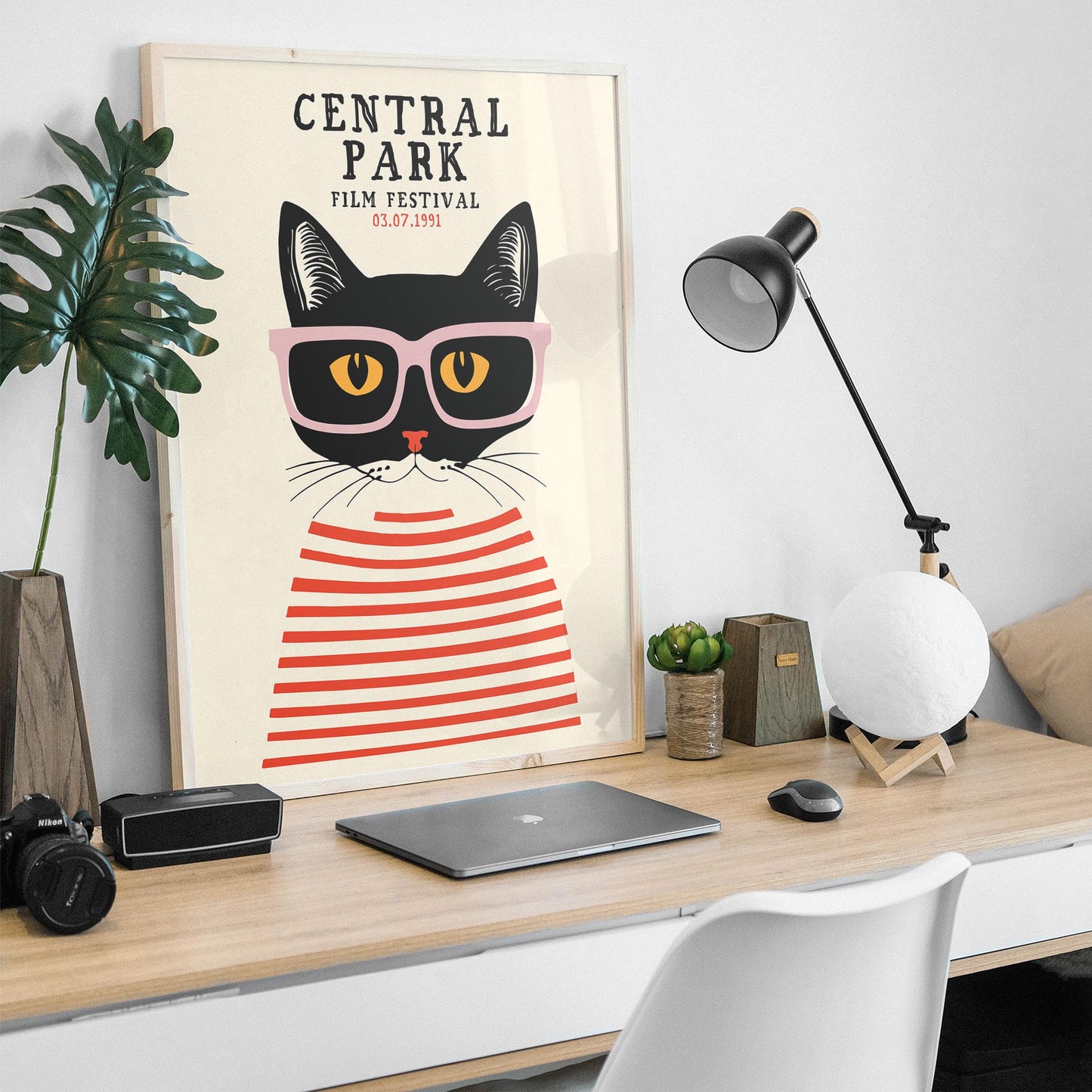 Central Park Film Festival Cat Art Print