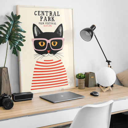 Central Park Film Festival Cat Art Print