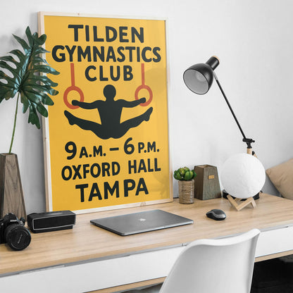 Retro Gymnastics Rings Poster