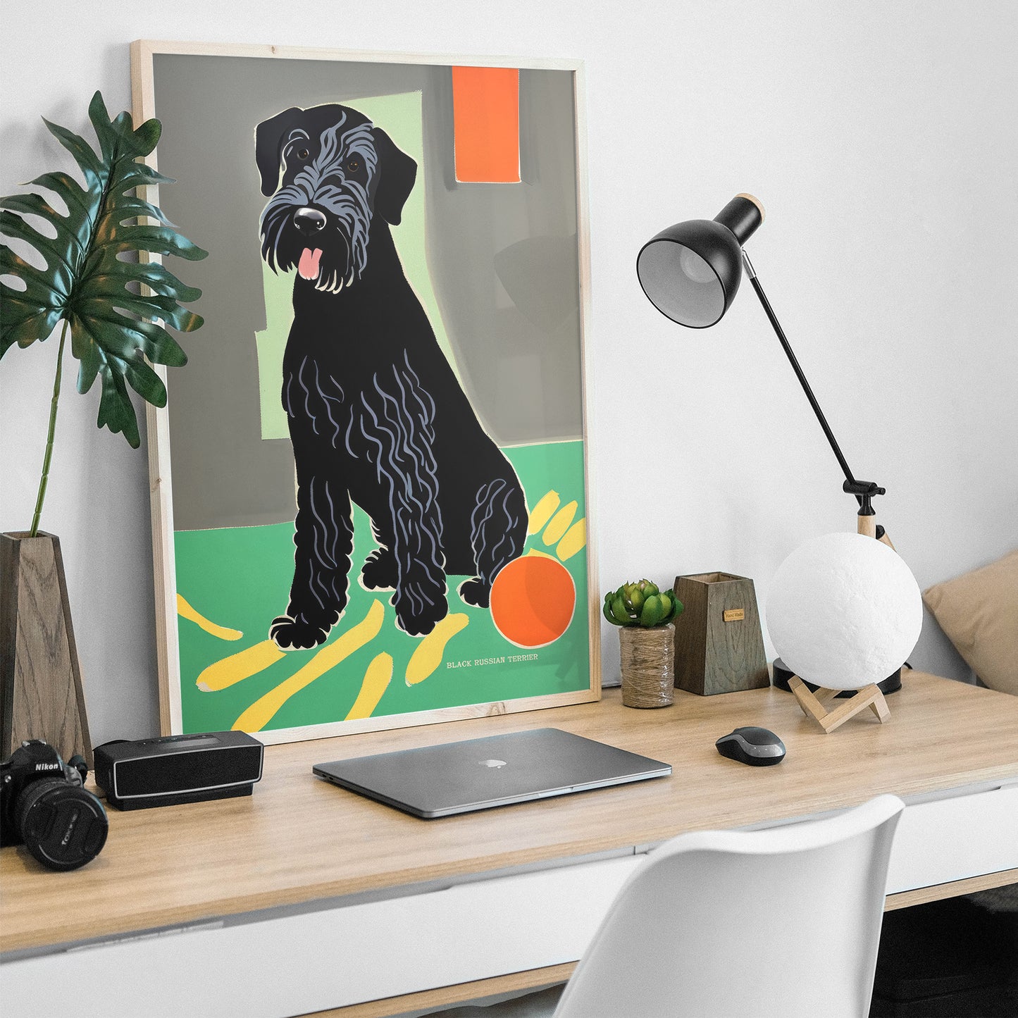 Black Terrier Artsy Wall Art Print