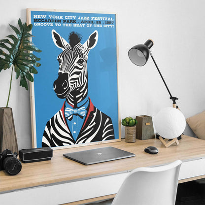 New York Jazz Festival Zebra Art Print