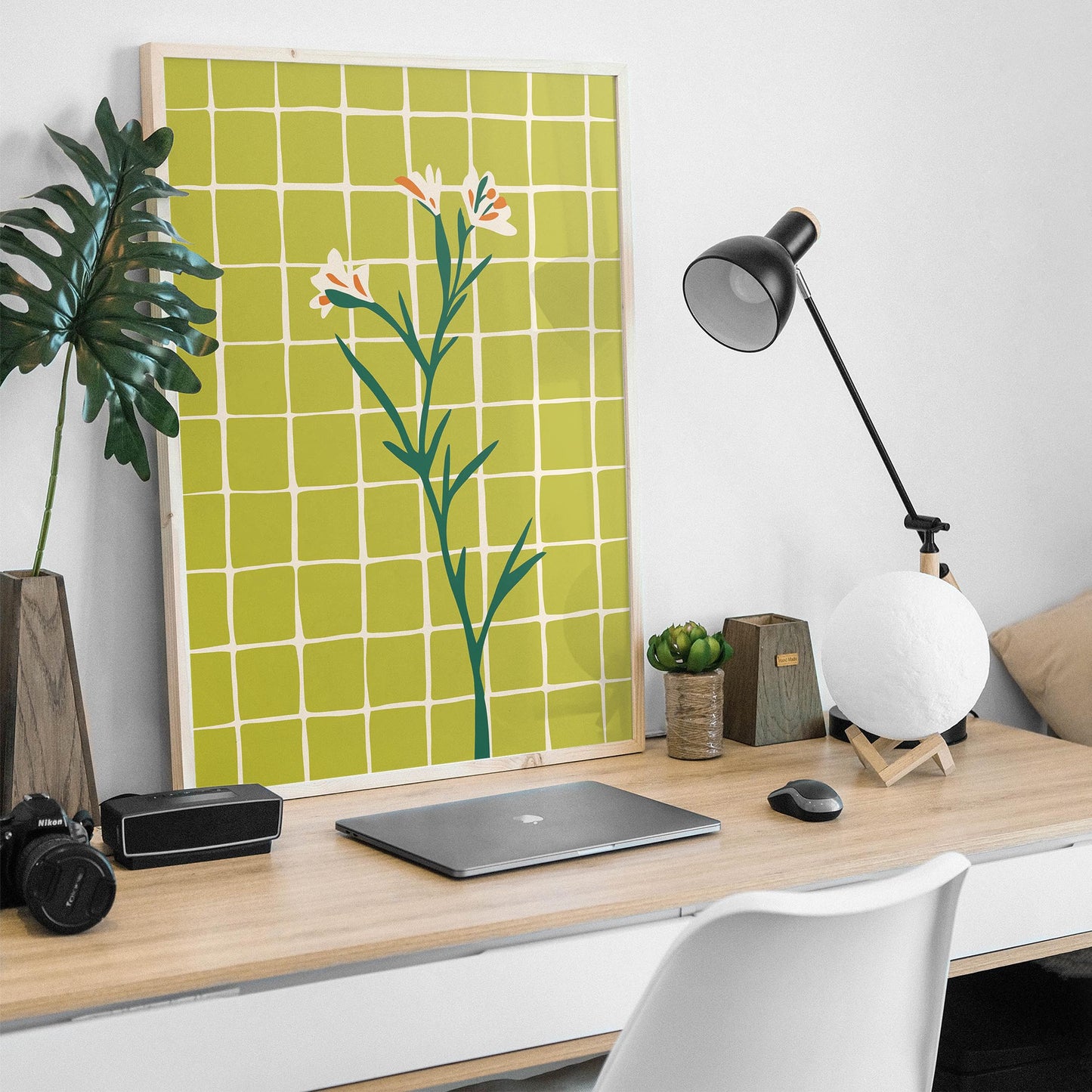 Retro Minimalist Green Nature Poster