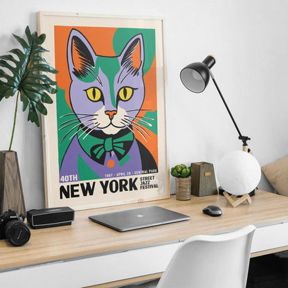New York Jazz Festival Cat Poster