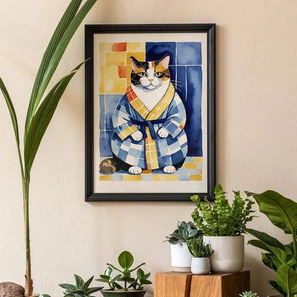 Cat in Bathrobe Wall Decor
