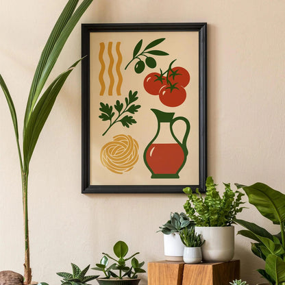 Italian Foodie Poster - Kitchen Art Print