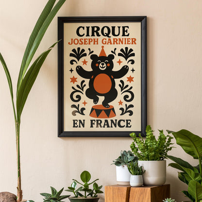 French Circus Bear Poster