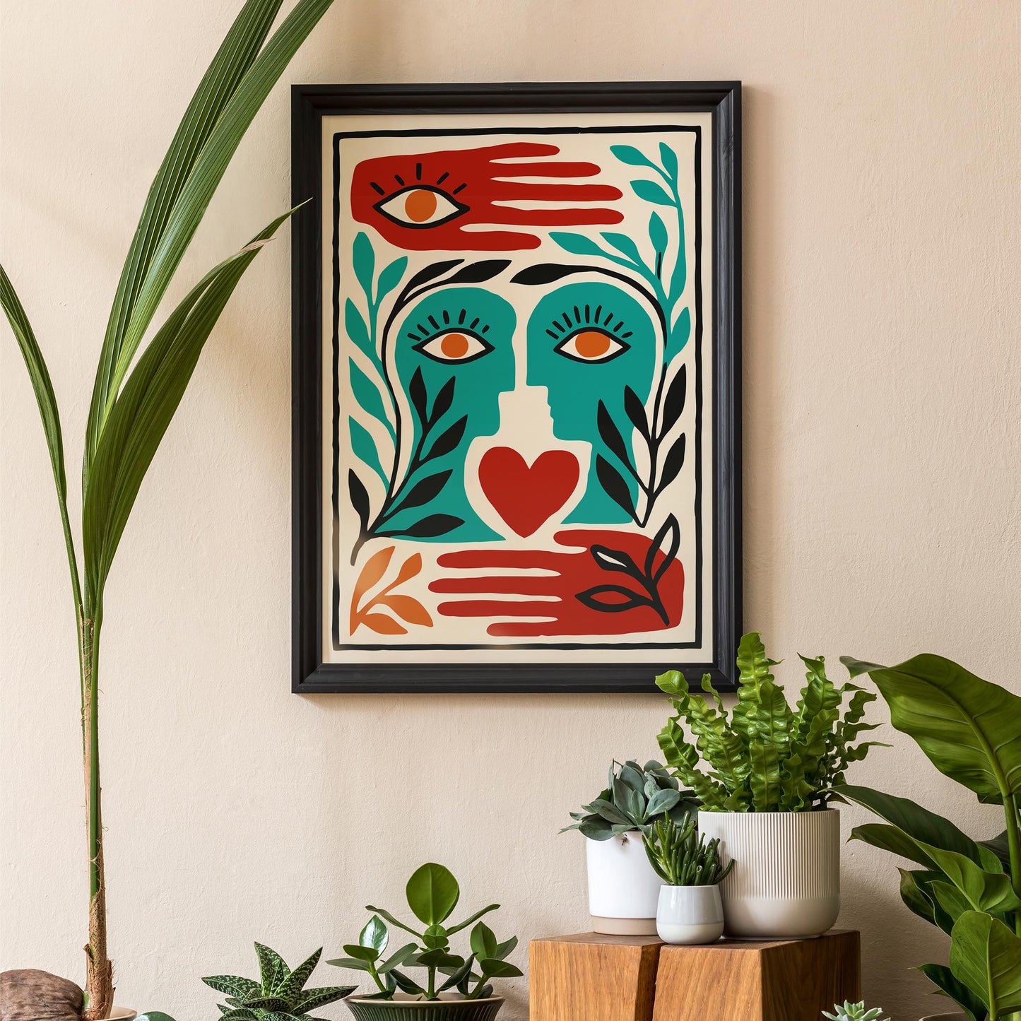 Surreal Face Poster - Abstract Portrait Wall Art Print