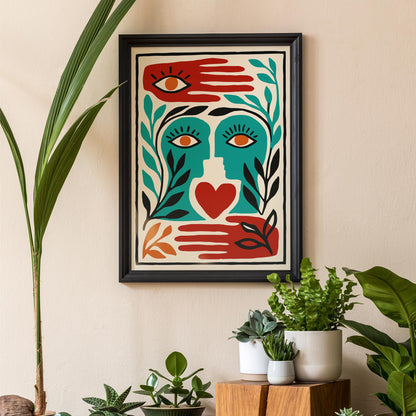 Surreal Face Poster - Abstract Portrait Wall Art Print