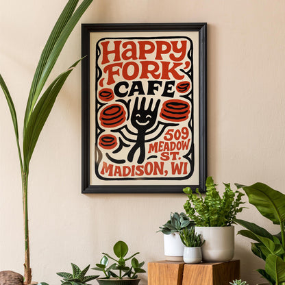 Happy Fork Cafe Wall Art