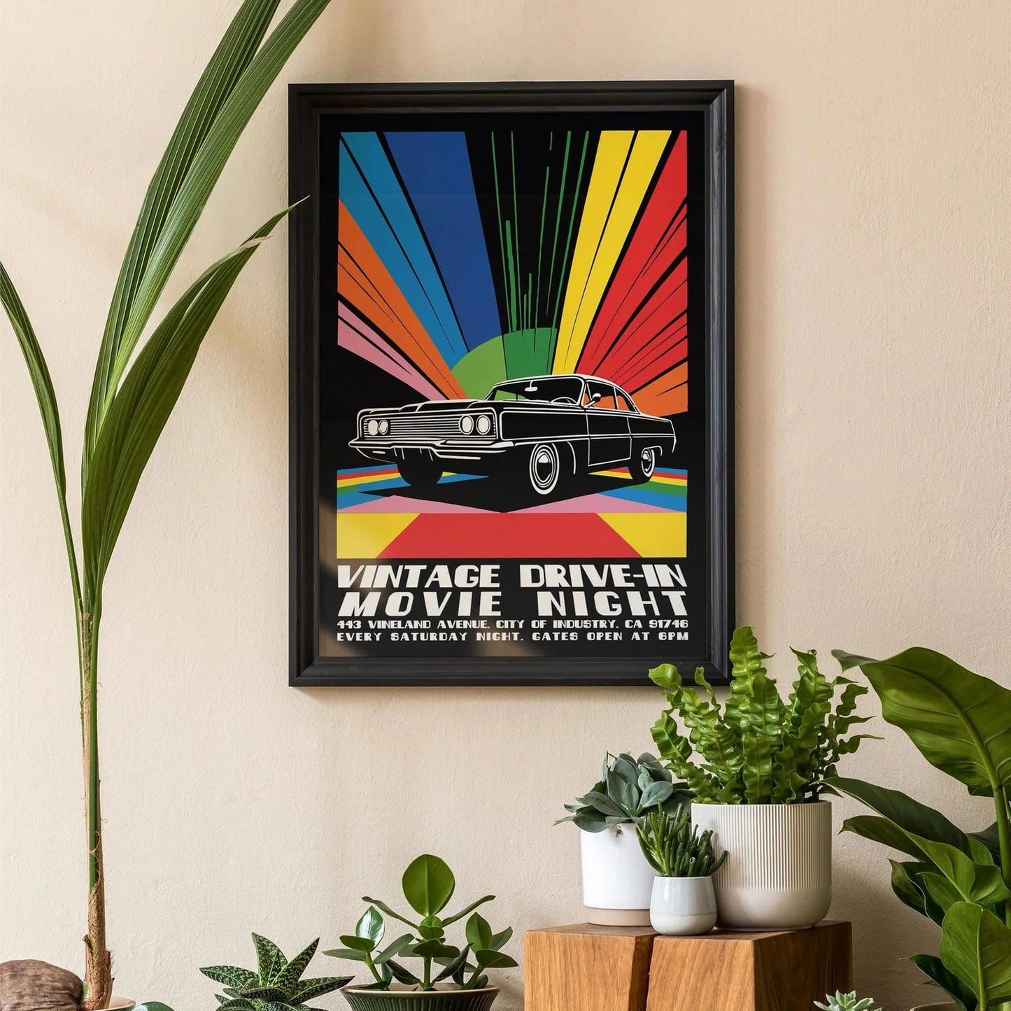Vintage Drive-In Rainbow Poster