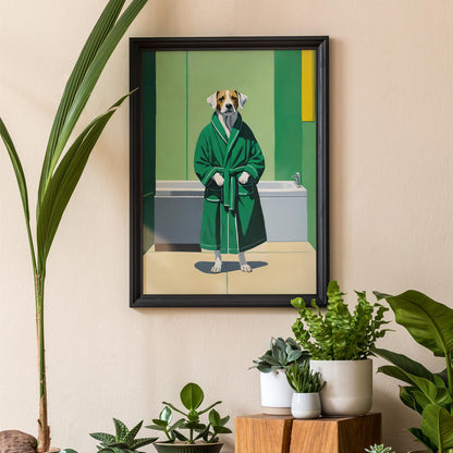 Bathrobe Dog Wall Art